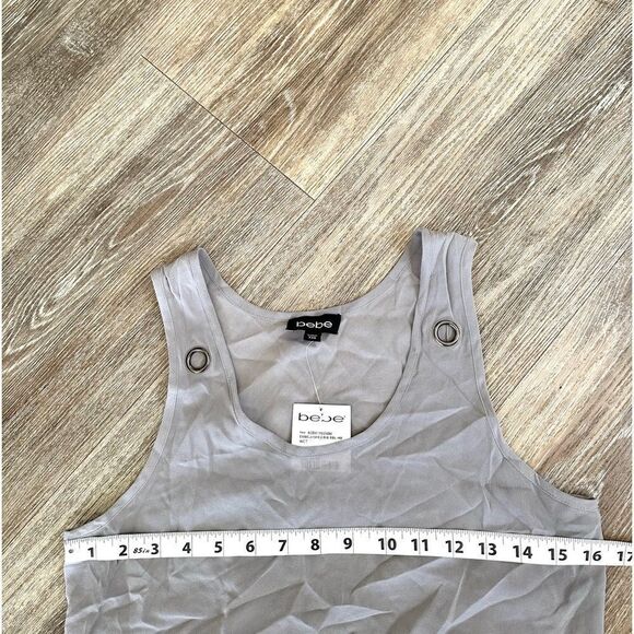 Bebe embellished grey  bib bubble tank  XXS - Picture 13 of 14